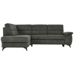 Ecksofa in Lederlook Anthrazit