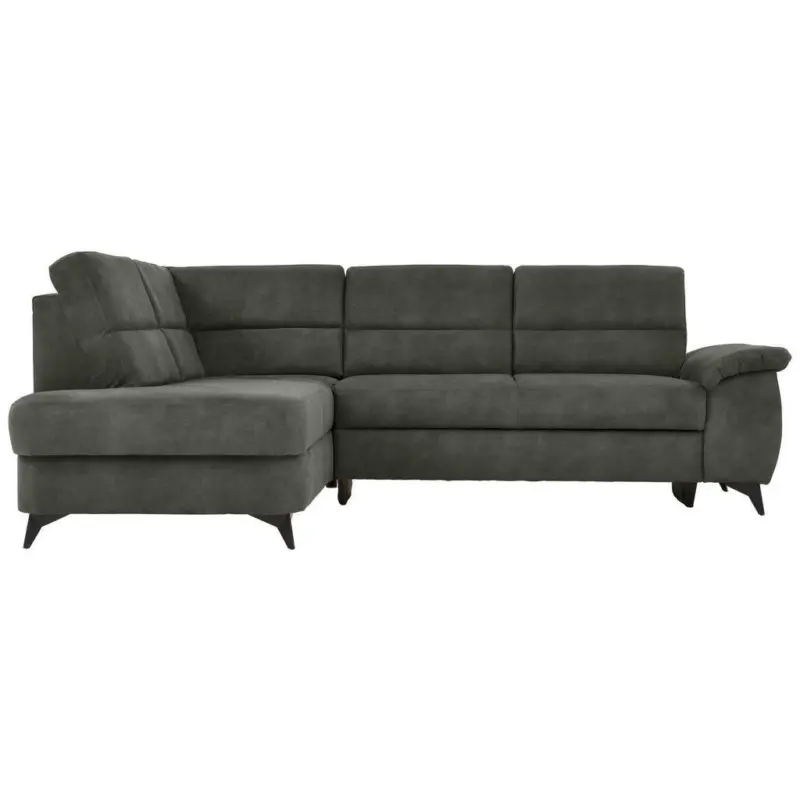 Ecksofa in Lederlook Anthrazit