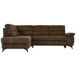 Ecksofa in Lederlook Braun