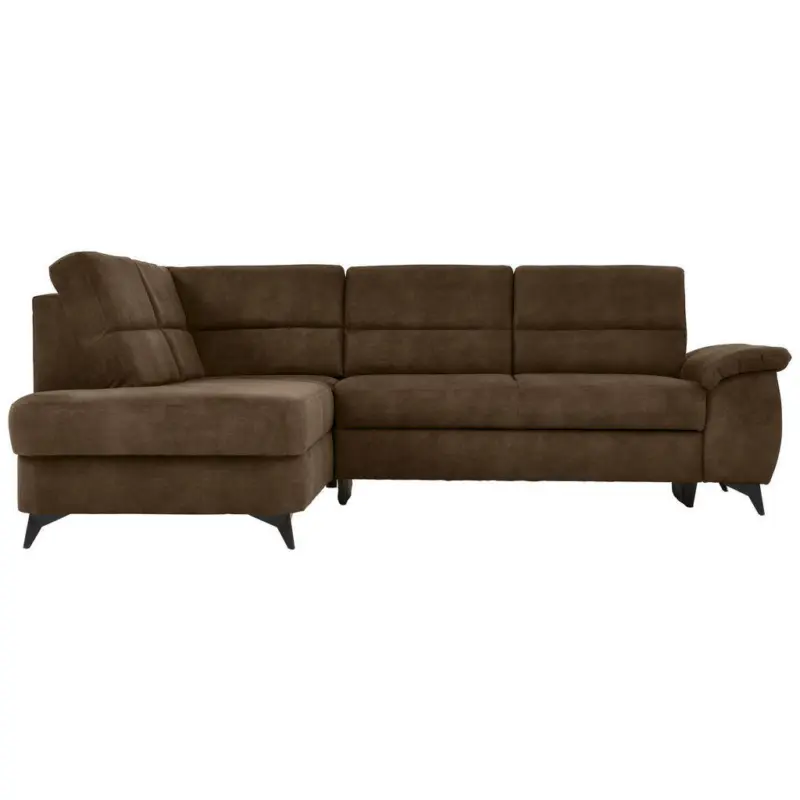 Ecksofa in Lederlook Braun