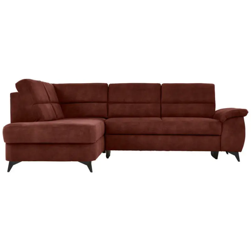 Ecksofa in Lederlook Rotbraun