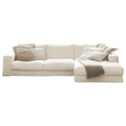 Ecksofa in Flachgewebe Creme