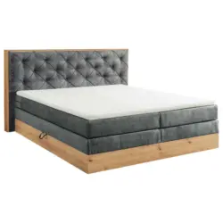Boxspringbett 180/200 cm in Anthrazit, Naturfarben
