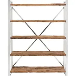 Regal 140/183/42 cm Braun, Silberfarben