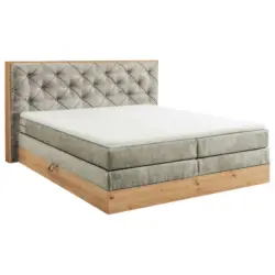 Boxspringbett 180/200 cm in Naturfarben, Schlammfarben