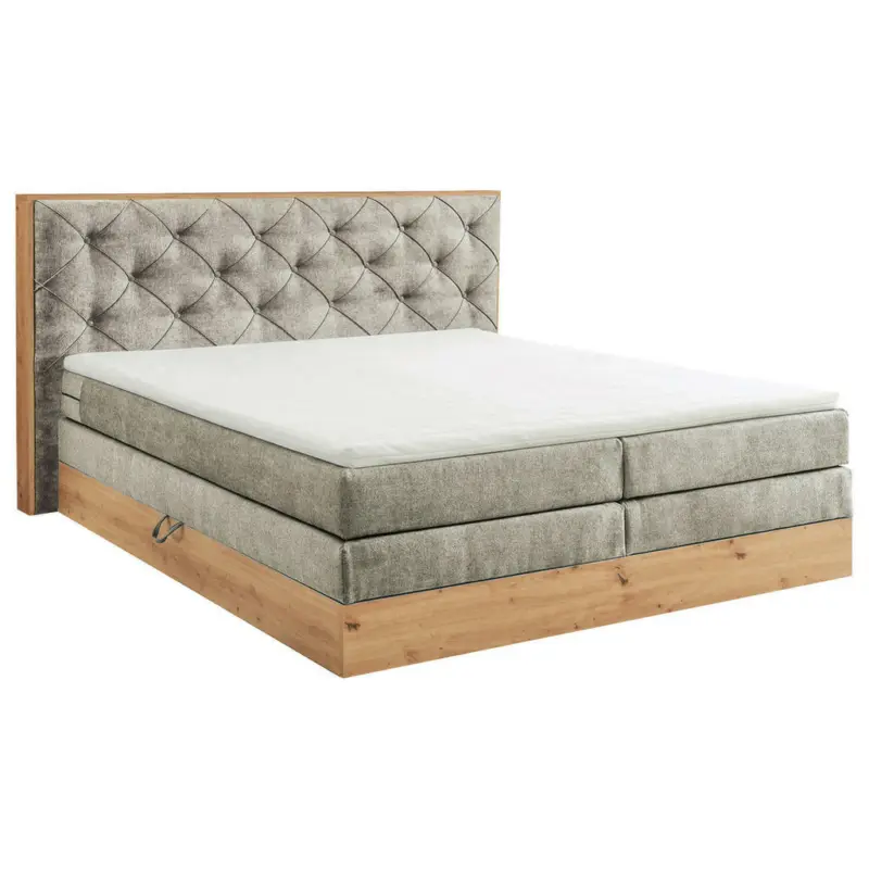 Boxspringbett 180/200 cm in Naturfarben, Schlammfarben