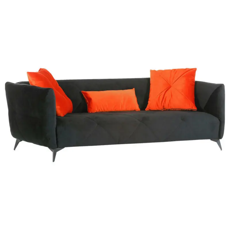 Megasofa in Flachgewebe Schwarz