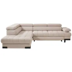 Ecksofa in Webstoff Beige