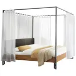 XXXLutz Lauterach - Ihr M&ouml;belhaus bei Bregenz Himmelbett 140/200 cm in Anthrazit, Wei&szlig;, Eichefarben