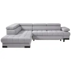 Ecksofa in Webstoff Grau