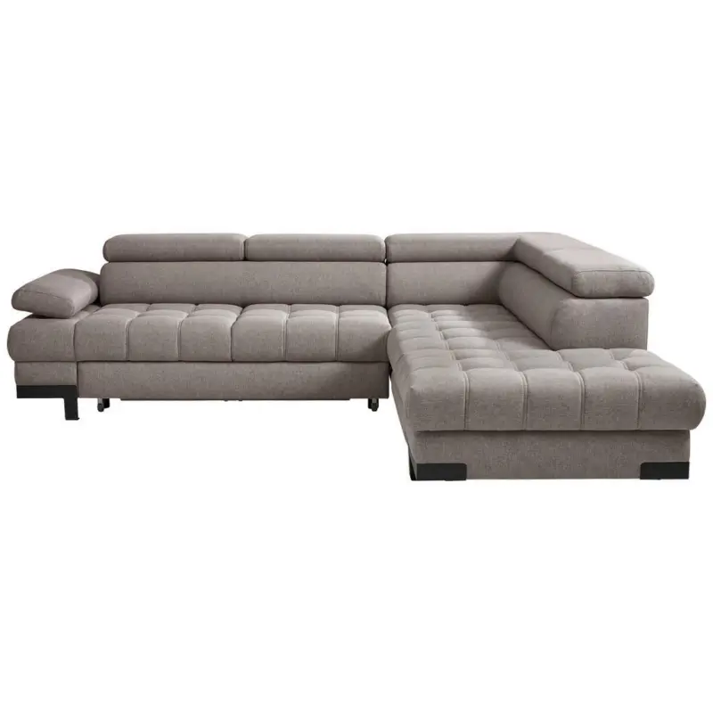 Ecksofa in Webstoff Hellgrau