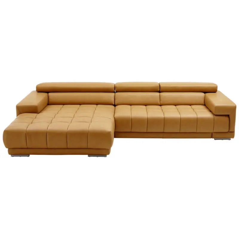 Ecksofa in Echtleder Currygelb