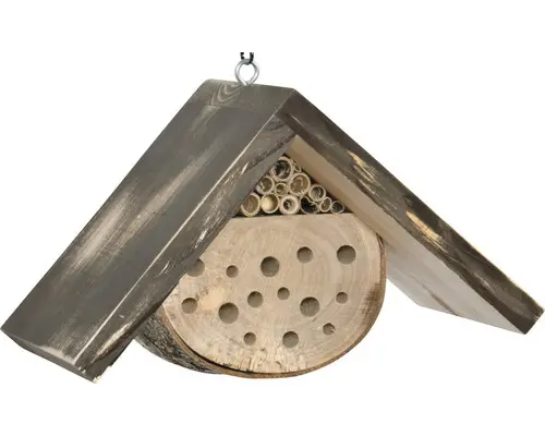 Nisthilfe für Wildbienen Holz naturbelassen 11x11x20 cm, Kiefer