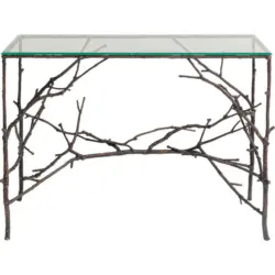 Konsolentisch in Metall, Glas 105/49/79 cm