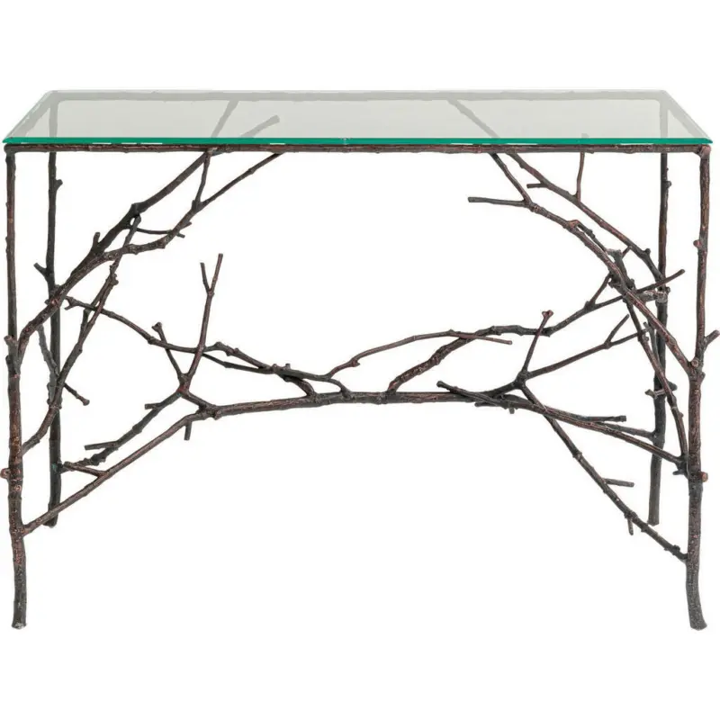 Konsolentisch in Metall, Glas 105/49/79 cm