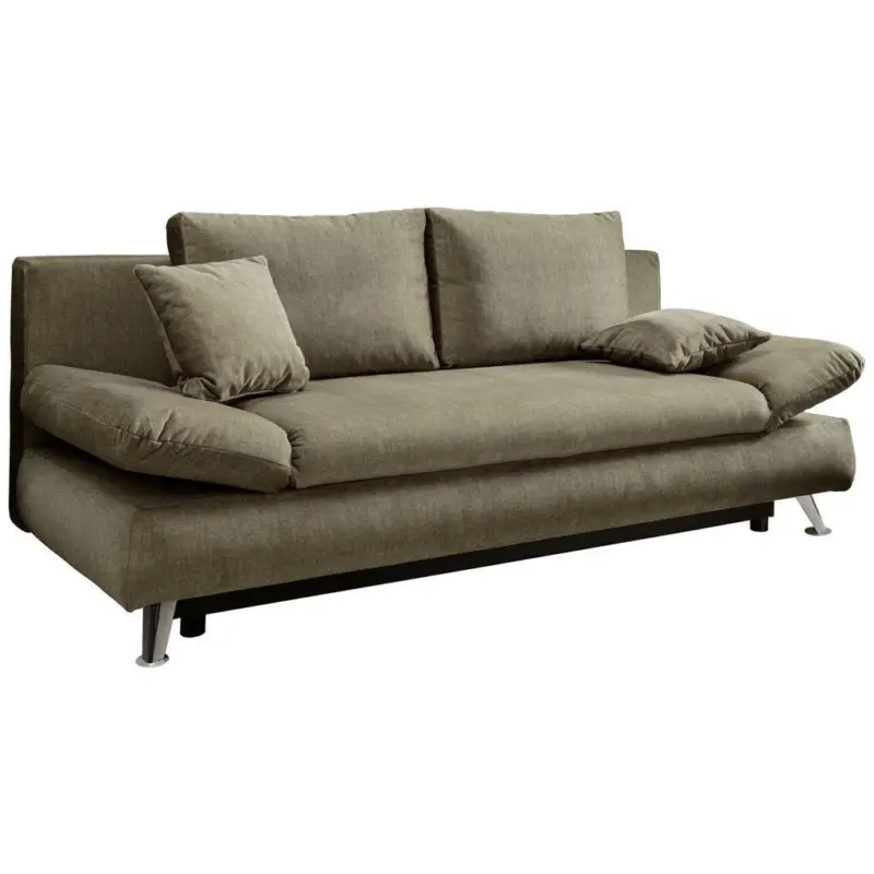 Schlafsofa in Webstoff Braun