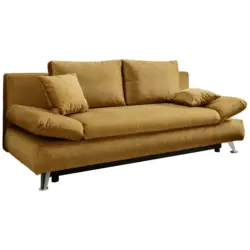 Schlafsofa in Webstoff Gelb