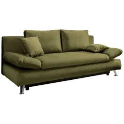 Schlafsofa in Webstoff Gr&uuml;n