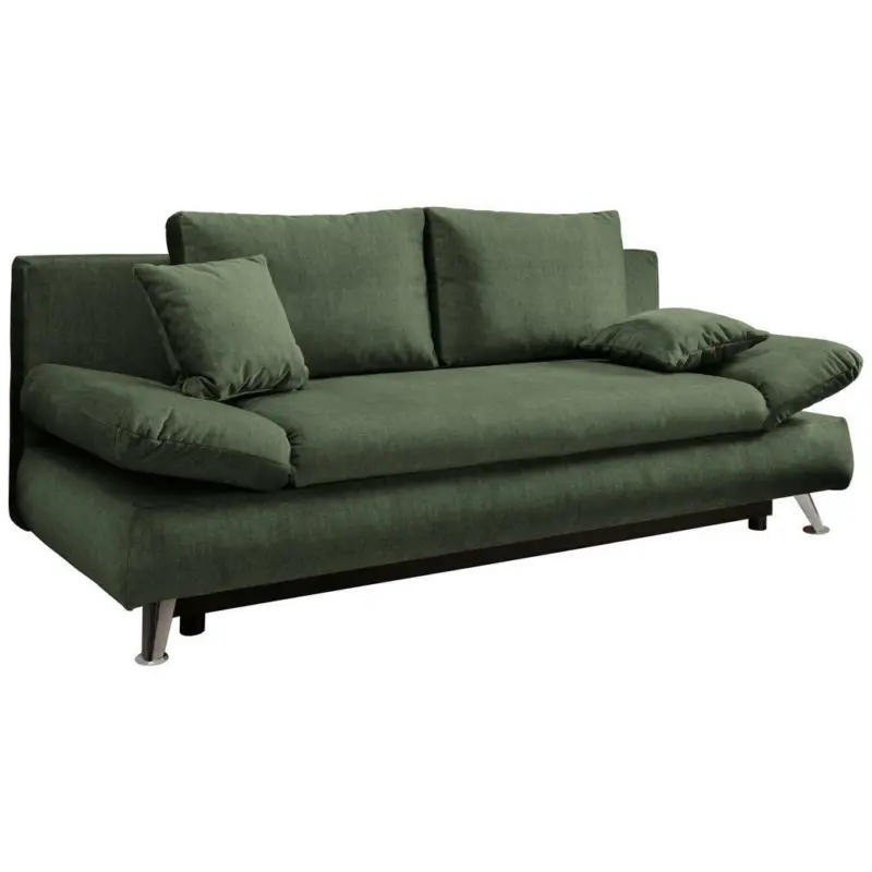 Schlafsofa in Webstoff Dunkelgrün