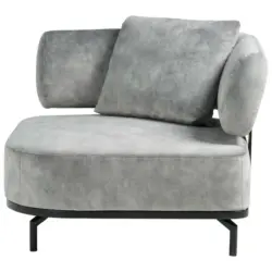 Sessel in Samt Hellgrau