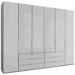 Drehtürenschrank in Grau, Weiß