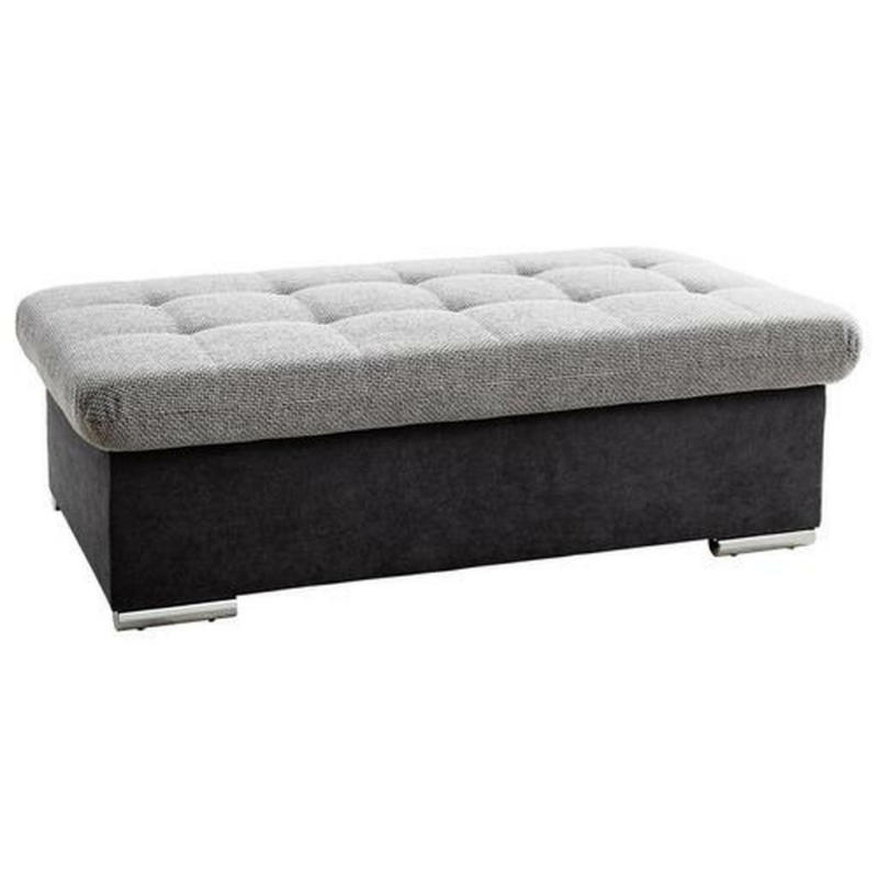 Hocker in Textil Grau, Silberfarben