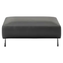 Hocker in Leder Schwarz