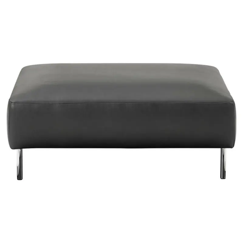 Hocker in Leder Schwarz