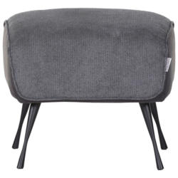 Hocker in Textil Grau, Dunkelgrau