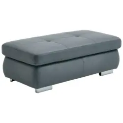 Hocker in Leder Grau