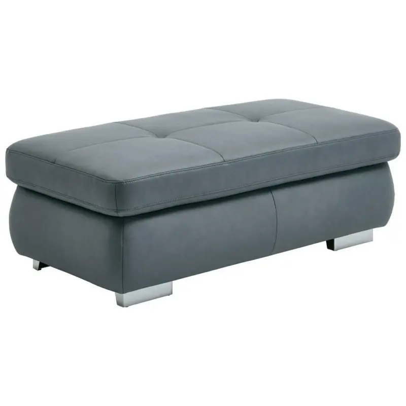 Hocker in Leder Grau