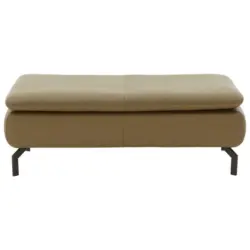 Hocker in Leder Dunkelgr&uuml;n