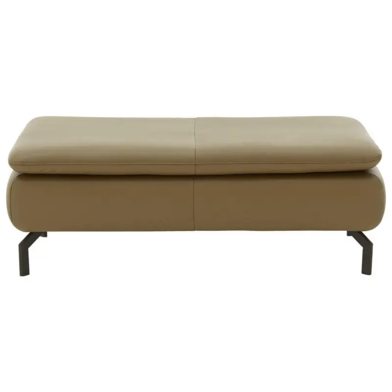 Hocker in Leder Dunkelgrün