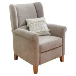 Ohrensessel in Velours Taupe