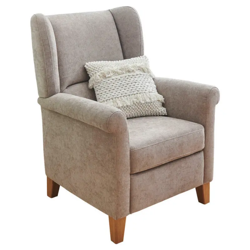 Ohrensessel in Velours Taupe