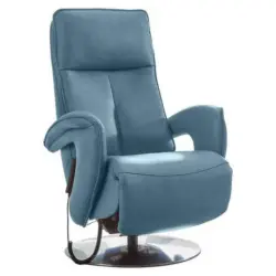 Relaxsessel in Leder Blau