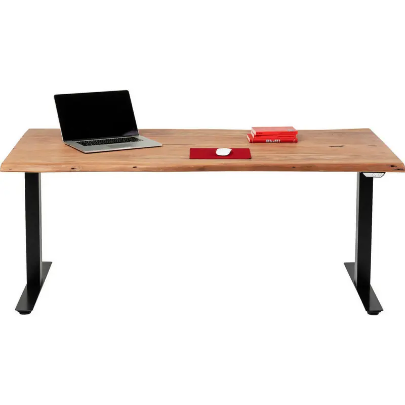 Schreibtisch 200/100/76 cm in Schwarz, Akaziefarben