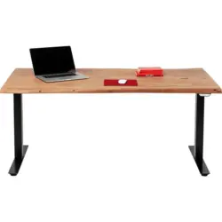 Schreibtisch 180/90/76 cm in Schwarz, Akaziefarben