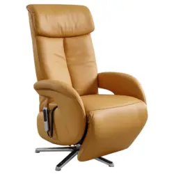 Relaxsessel in Leder Currygelb