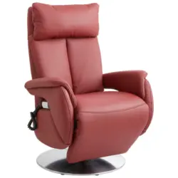 Relaxsessel in Leder Dunkelrot