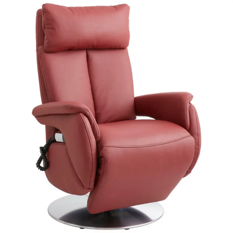 Relaxsessel in Leder Dunkelrot