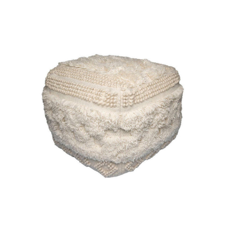 Pouf in Creme Textil