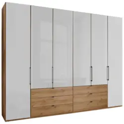 Drehtürenschrank in Weiß, Eiche Bianco