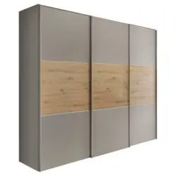 Schwebet&uuml;renschrank in Hellgrau, Eiche Artisan