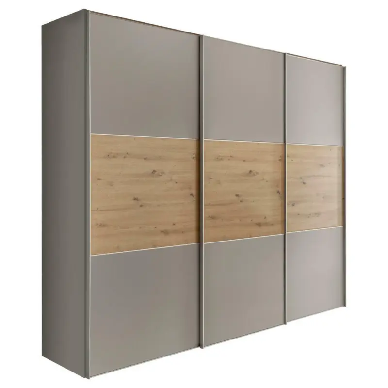 Schwebet&uuml;renschrank in Hellgrau, Eiche Artisan