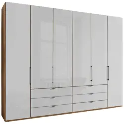 Drehtürenschrank in Weiß, Eiche Bianco