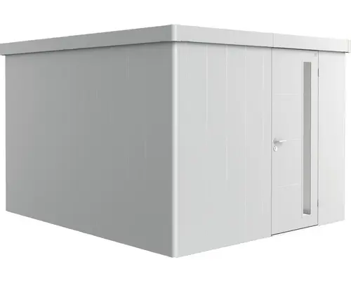 Gartenhaus Biohort Neo inkl. Regenrinne Lichtband Regale Set 282 x 338 cm