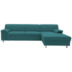 Ecksofa in Webstoff Petrol