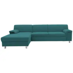 Ecksofa in Webstoff Petrol