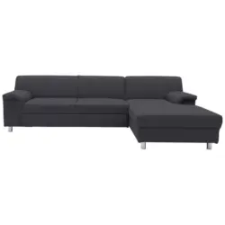 Ecksofa in Webstoff Schlammfarben